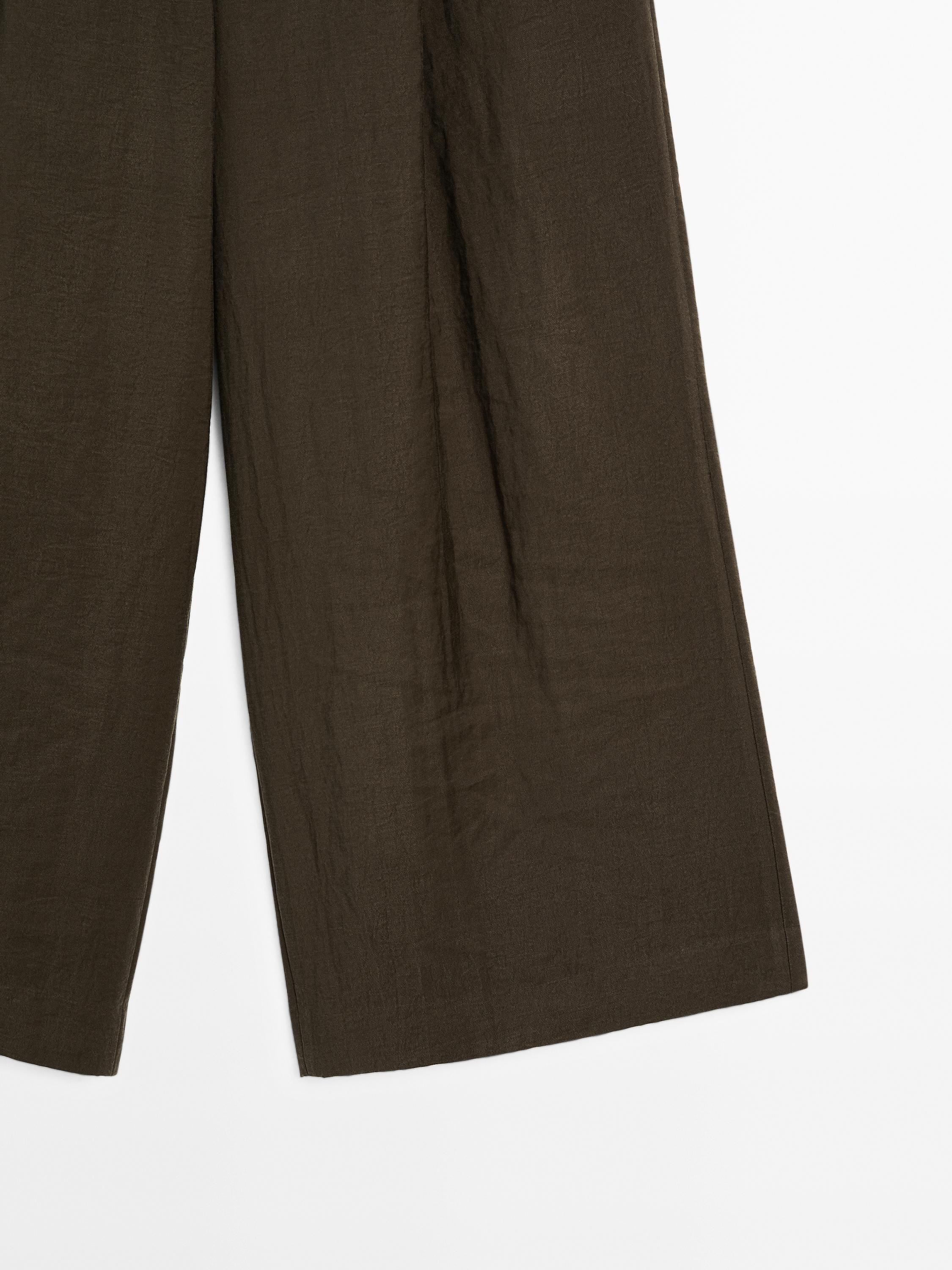 Pantalon cropped large à pinces